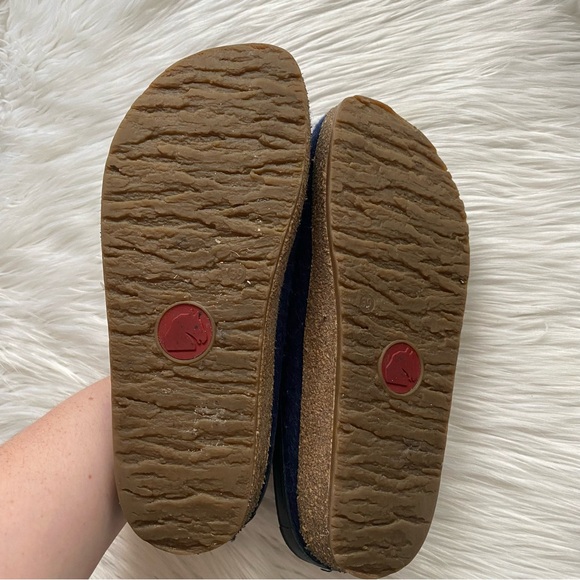 Haflinger GZL Leather Trim Grizzly Clogs 39 Navy - Picture 12 of 12